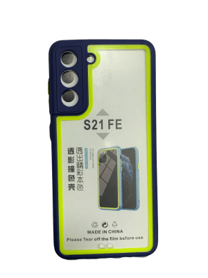 Carcasa Transparente Borde Azul S21 Fe1