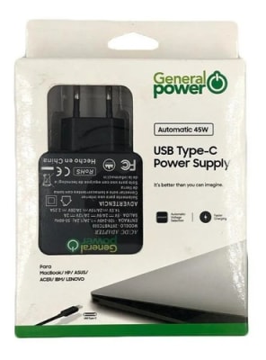 General Power Cargador Tipo C MacBook/Laptop 45W2