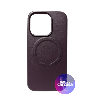 Carcasa Cuero Magsafe Morado IPH 14 PRO1