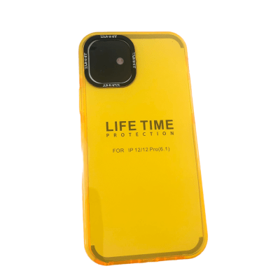 Carcasa iPhone 12/12 Pro Transparente Color Amarillo1