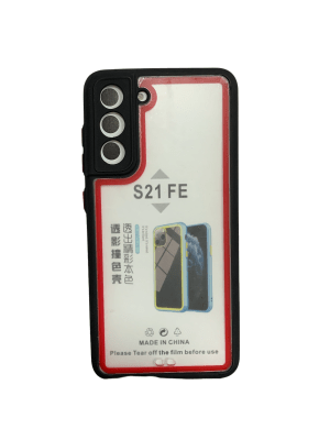 Carcasa Transparente Borde Negro S21 Fe1