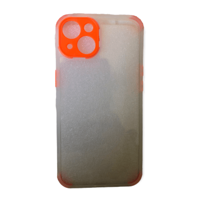Carcasa iPhone 13 Transparente Cámara Color Naranjo1