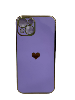 carcasa iph 13 corazones morado2