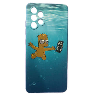 Carcasa The Simpsons A32 4G Bart Agua1