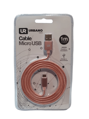 Cable micro Usb Urbano Rosado 1mt1