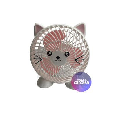Ventilador Gatito Mini Fan Recargable 1 Bateria Blanco1