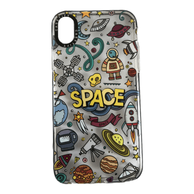 Carcasa iPhone XR Transparente Diseño Space1