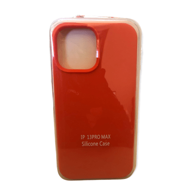 Carcasa iPhone 13 Pro Max Silicona Color Naranjo1