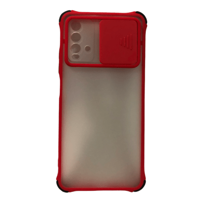 Carcasa Transparente Mate Camara Corrediza Rojo Redmi 9T