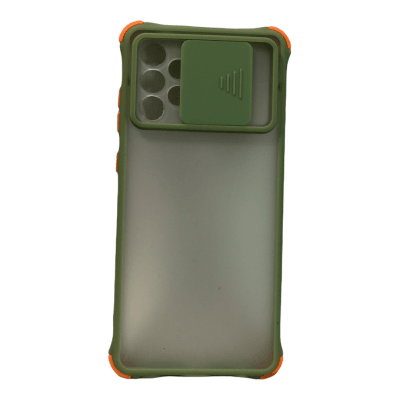 Carcasa Transparente Mate Camara Corrediza Verde A72