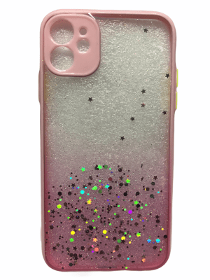 Carcasa Transparente Brillo Rosado iPhone 111