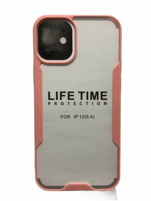 Carcasa Transparente Mate Borde Rosado iPhone 12 Mini2