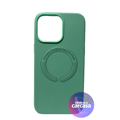Carcasa Cuero Magsafe Celeste IPH 14PROMAX1