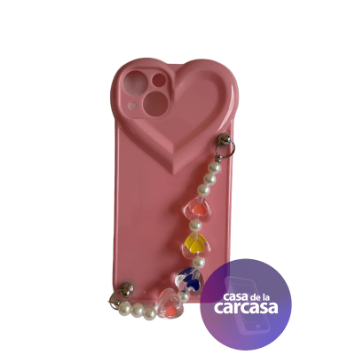 Carcasa Strap Corazon Rosado iPhone 131