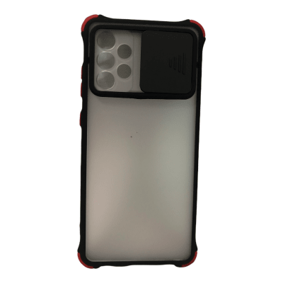 Carcasa Transparente Mate Camara Corrediza Negro A72