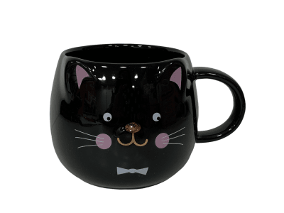 Tazón gato ceramic mug Negro1