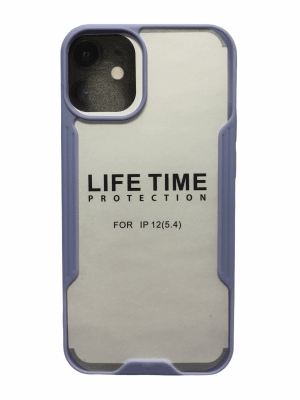 Carcasa Transparente Mate Borde Morado iPhone 12 Mini1