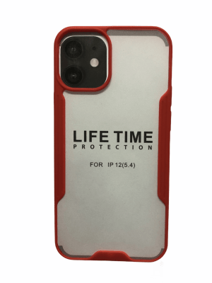 Carcasa Transparente Mate Borde Rojo iPhone 12 Mini1