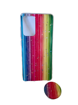 CARCASA A52/A52S ARCO IRIS POP SOCKET ROJO1