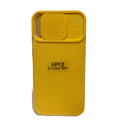 Carcasa Protección Cámara Textura Amarillo iPhone 12/12 Pro1