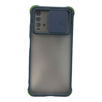 Carcasa Transparente Mate Camara Corrediza Celeste Redmi 9T