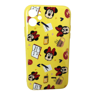 Carcasa iPhone 12 Disney Minnie Amarillo1