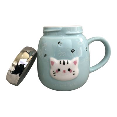 Mug Tazon Gatito Celeste2