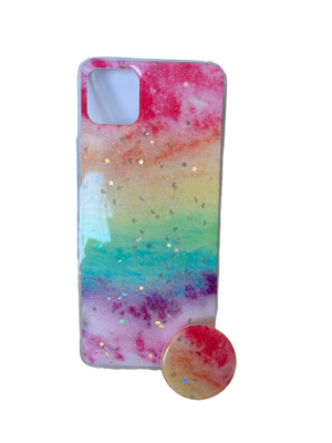 CARCASA NOVA Y60 ARCO IRIS POP SOCKET NARANJA