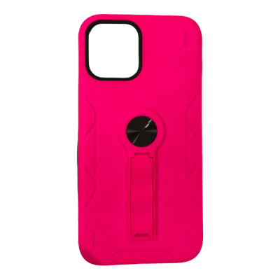Carcasa iPhone 12 Pro Max Robótica con Soporte Fucsia
