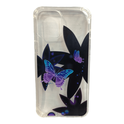 Carcasa Transparente Diseños Mariposa Negro iPhone 12 Pro Max1