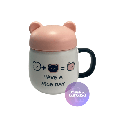 TAZON MUG OSO BLANCO C BLANCO/ROSADO2