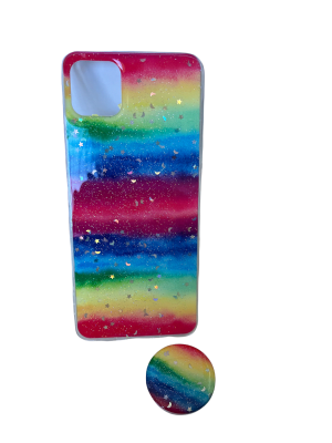 CARCASA NOVA Y60 ARCO IRIS POP SOCKET AMARILLA