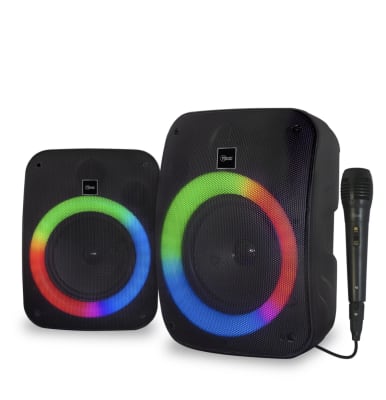 Groovy Twins 2 Parlantes inalámbricos Con luz led y Mic con cable4
