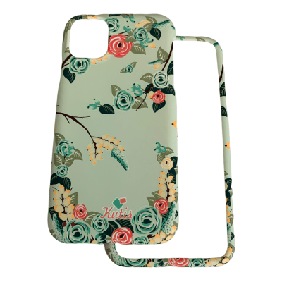 Carcasa Kutis 360° iPhone 11 Diseño Flores Turquesa1