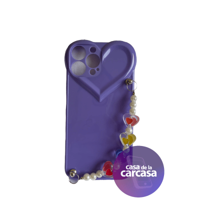 Carcasa Strap Corazon Morado iPhone 13 Pro Max1