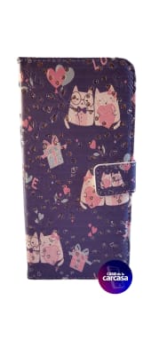 CARCASA FLIP COVER A14 5G GATOS AZULES3