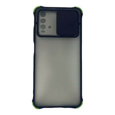 Carcasa Transparente Mate Camara Corrediza Azul Redmi 9T