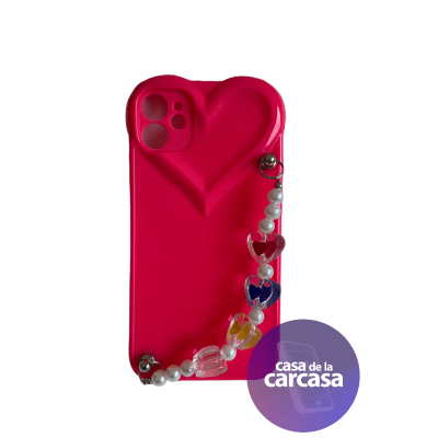Carcasa Strap Corazon Fucsia iPhone 111