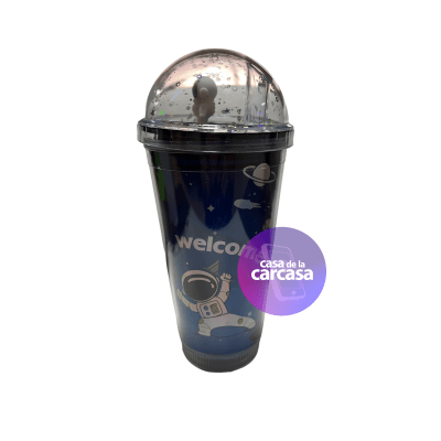 Vaso Luces Astronauta Welcome Negro 272711