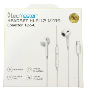 TECMASTER AUDIFONO HIFI TIPO C 1.2 MTS