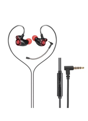 Audífono 3.5mm DHE-7002 Rojo HP con Micrófono Music Headset3