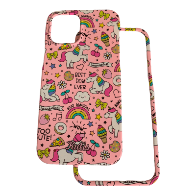 Carcasa Kutis 360° iPhone 12/12Pro Diseño Unicornio Rosado