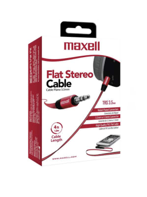Cable audio 3.5mm Flat Stereo Rojo1