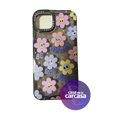 CARCASA CASETIFY IP 13  NEGRO FLORES1