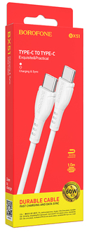 Cable Tipo C-C Borofone BX51 Blanco 60W 3A4