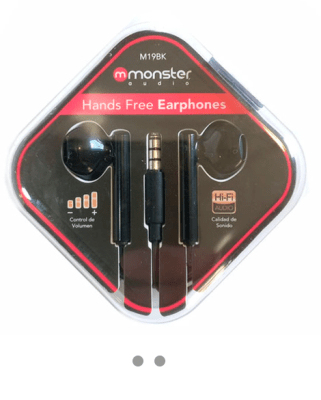 Audífono Monster 3.5mm Negro M19BK