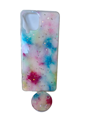 CARCASA A22 ARCO IRIS POP SOCKET CELESTE1