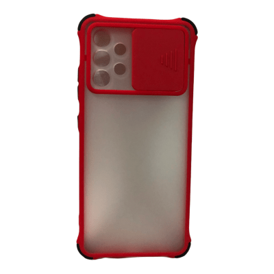 Carcasa Transparente Mate Camara Corrediza Rojo A32 4G1