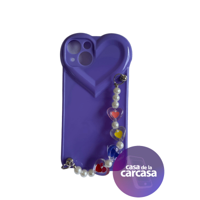 Carcasa Strap Corazon Morado iPhone 131
