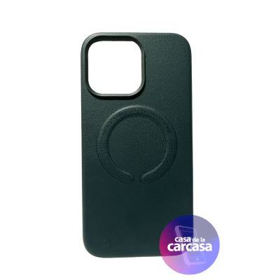 Carcasa Cuero Magsafe Verde IPH 14PROMAX1